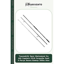 Taşınabilir Spor Malzemesi Su Altı Captain 1516 Carpella Cont 3 Parça Sazan Kamışı 35lbs Atar 390 Cm