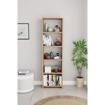 Alpaevmobilya Ahşap 5 Raflı 150 Cm Çok Amaçlı Açık Kitaplık Dekoratif Salon Rafı Düzenleyici Ve Organizer Atlantik Çam
