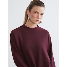 Lcw Everyday Mürdüm Bisiklet Yaka Oversize Kadın Tişört