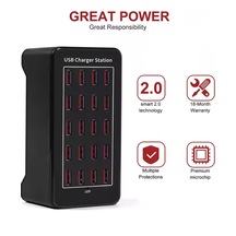 20 Usb Portu Hızlı Şarj Şarj İstasyonu Dock Kablosu İle 100w Ab