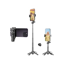 Juo Jst20 Kumandalı Mini Tripod Monopod Selfie Çubuğu Android Apple iPhone Uyumlu Siyah