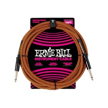 Ernie Ball Enstrüman Kablosu Esnek Düz Açılı 10ft - Turuncu