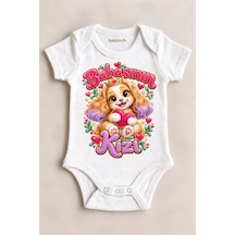 Babylimon Babasının Kızı Beyaz Kısa Kollu Çıtçıtlı Bebek Zıbını Beyaz - 930083729 Beyaz