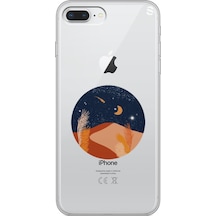 Apple Uyumlu iPhone 7 Plus - 8 Plus Uyumlu Midnight Tasarımlı Süper Şeffaf Telefon Kılıfı