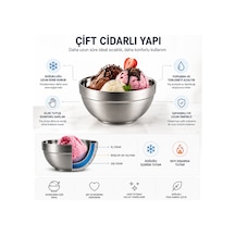 6 Adet Çift Cidarlı Paslanmaz Çelik Isı Yalıtımlı Şık Sunum Kasesi Gri