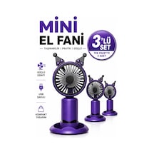 Mini El Fan Şarjlı Kulaklı Telefon Standlı Taşınabilir Mini Fan Sogutucu