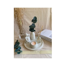 Dekoratif Minimal Vazo, Sarılan Sevgili Tealight Mum Ve Bebek Pudralı Oda Kokusu Seti