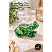 2 Adet Taşlı Tekli Kurbağa Aksesuarı Kurbağa Figürü, Takı Süsleme, Taş Detaylı, Crystal Frog Accessory