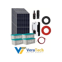 Büyük Bahçe Evi Solar Paketi 6.2kw İnverter 4800w Güneş Paneli 800ah Jel Akü