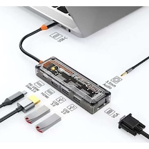Ally 6in1 Type-c Usb3.0/2.0+pd 100w+hdmı+vga+3.5mm Çoğaltıcı Hub