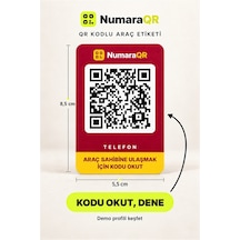 Qr Kodlu Numaratör Araç Ve Motosiklet İçin Qr Etiket Park Numaratörü 8,5x5,5 Cm Kırmızı Numaraqr