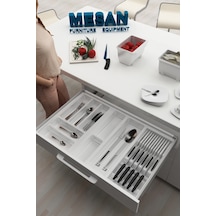 Çekmece Içi Kaşıklık Ve Bıçaklık Düzenleyici Beyaz, 74x48 Yandan Ve Boydan 4cm Kesilebilir Beyaz