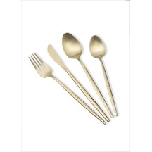 Shiny Çatal Kaşık Bıçak Takımı Mat Gold 24 Parça
