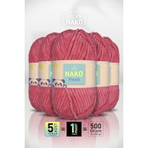 Panda - Fuşya 3100 - 5'li Paket - 100gr/120m - Kadife El Örgü İpi - Amigurumi Punch İpi