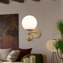 Kuvars Tekli Eskitme Beyaz Camlı Modern Yatak Başı Salon Aplik Eskitme
