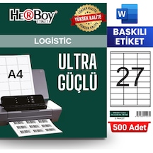 Herboy Hb-1027 70 X32,125 Mm A4 Baskılı Laser Etiket 500 Adet