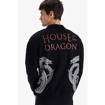 Defacto House Of The Dragon Boxy Fit Dik Yaka Fermuarlı Sırt Baskılı Sweatshirt E9338ax25aubk81 Siyah Defacto House Of The Dragon Boxy Fit Dik Yaka Fermuarlı Sırt Baskılı Sweatshirt E9338ax25aubk81 Siyah