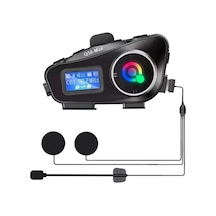 Q58 Motorsikletler İçin Fener Özellikli Sd Kart Bölümlü Lcd Ekranlı Kablosuz Bluetooth Kulaklıklı - Suya Dayanıklı Kask Kulaklığı Çok Renkli