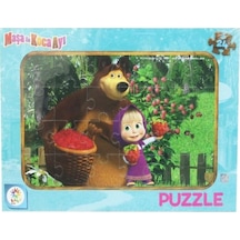 Ms7537 Masha Koca Ayı 24 Parça Frame Puzzle (2 Asorti)