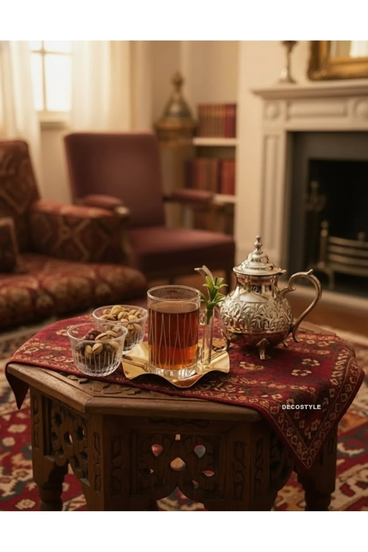 18 Parça Çizgi Desenli Detaylı Çay Ve Kahve Seti Şeffaf