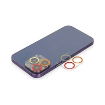 Apple İphone 13 Pro Max Renkli Kamera Lens Koruma Cam - Turuncu-kırmızı Belirtilmemiş