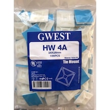 Gwest Hw-4a ,28x28x4mm 100-adet Beyaz Yapışkanlı Kroşe