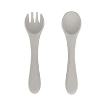 Sevi Bebe Gri Silikon Çatal Ve Kaşık Seti Mommyslab Mağaza