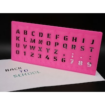 3d Baskı Alfabe, Rakam Ve Cetvel Şablonu - Yazı Çizim Kalıbı - Pembe Diğer