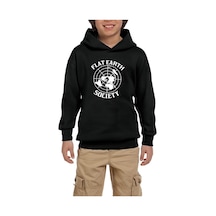 Flat Eart Socıety Siyah Çocuk Kapşonlu Sweatshirt Siyah