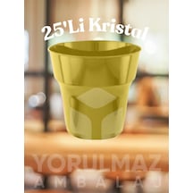 Gold Kristal Plastik Bardak 25 Li Lüks Sert Mika Görünümlü, Dayanıklı, Parti & Davet İçin Şık Tek Kullanımlık Barda Açık Mavi