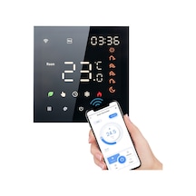 Geeksen Akıllı Tuya Wifi Termostat - Ses Kontrollü, Dokunmatik Ekranlı, Yerden Isıtma Ve Su Isıtma Uyumlu