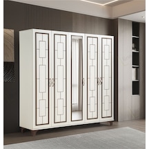 Pema Home Perla %100 Mdf 5 Kapaklı Dolap Gardırop