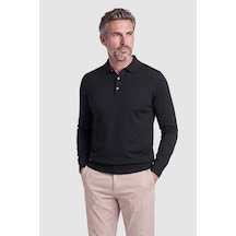 Bisse Siyah Polo Yaka Uzun Kollu Erkek Triko Ptr26k26202 D-90