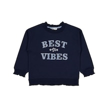 Civil Girls Best Vibes Nakışlı 2-5 Yaş Sweatshirt Lacivert