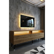 Resital Ledli Tv Sehpası - Led Işıklı - Ceviz - W9017-2