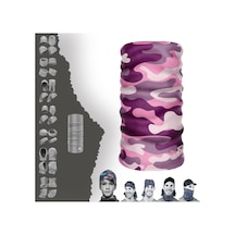 E Taktik Mor Pembe Kamuflaj Desenli Boyunluk Dikişsiz Tüp Maske Buff Baf Saç Bandı Uv+50 Yansıtıcı 4 Mevsim Yarı Termal Üründür Çok Renkli - 916460670 Çok Renkli