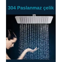 Faumix Ka120 Krom Kare Paslanmaz Çelik Tepe Duş Başlığı 25cm 25cm Krom