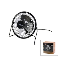 Go İthalat Usb - Mini Fan Metal Kasa - Ayak 360 Derece Masa Üstü Vantilatör 4-metal Pervane 13.5x11x
