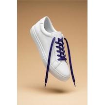 Last İcon Koyu Mor Renk Yassı Örgü Ayakkabı Bağcığı Spor Sneaker Mor