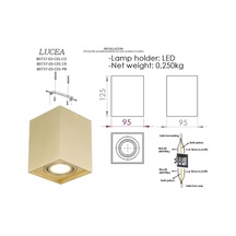 Medna Krom Kare. Teklı Plafonyer 1xgu10 4 Işık