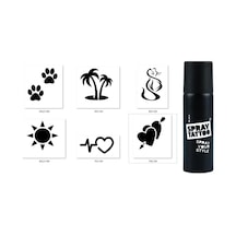 Airbrush Tattoo Romantik Modeller Spray Tattoo Geçici Dövme Yapma Seti Siyah Sprey Dövme Siyah