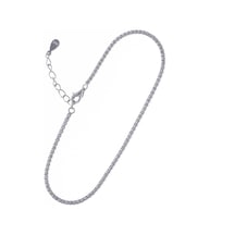 Nagiss Suyolu İnce Kare Dört Tırnak Model Zirkon Taşlı İthal 925 Ayar Gümüş Kadın Bileklik