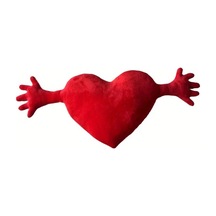 Gateesat 1 Adet Romantik Kırmızı Kalp Yastığı Mikrofiber Sevgili Yastığı Dekoratif Yastık Kırmızı