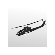 Folyo Sticker Helikopter 30cm Uzunluk Siyah