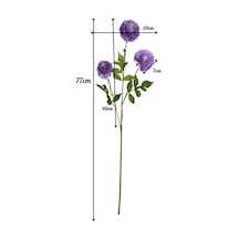 Yapay Çiçek Kasımpatı Mor Uzun Dal 3 Çiçekli 77cm