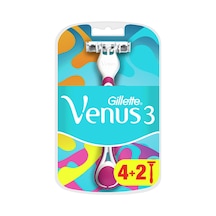 Gillette Venus 3 Renkli Kullan At Tıraş Bıçağı 4+2 Adet