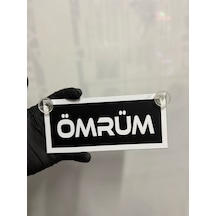 Siyah Renk Üzeri Beyaz Renk Ömrüm Yazılı Vantuzlu Cam Süsü
