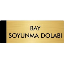 Metal Yönlendirme Levhası, Departman Kapı Isimliği Bay Soyunma Dolabı 5x20 Cm Altın Renk