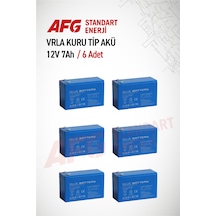 6 Adet 12 Volt 7 Amper Kuru Tip Akü 12 V 7 Ah Bl Mavi