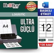 Herboy Hb-1612 105 X 48 Mm A4 Baskılı Laser Etiket 100 Adet